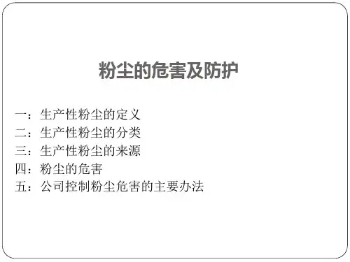 粉尘的危害及防护-培训课件