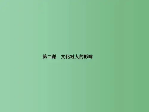 高三政治一轮总复习 第1单元 文化与生活 第2课 文化对人的影响 新人教版必修3