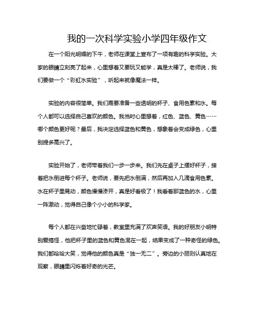 我的一次科学实验小学四年级作文