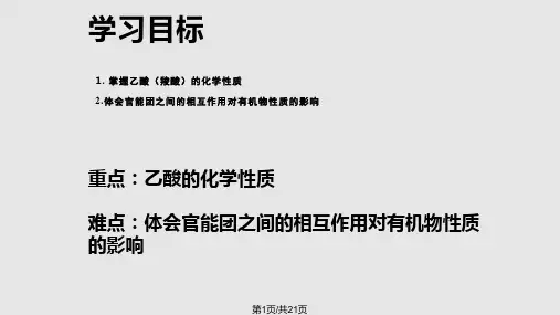 高中有机化学——乙酸PPT课件