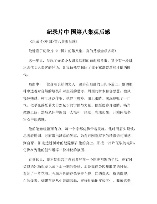 纪录片中 国第八集观后感