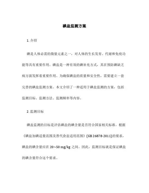 碘盐监测方案