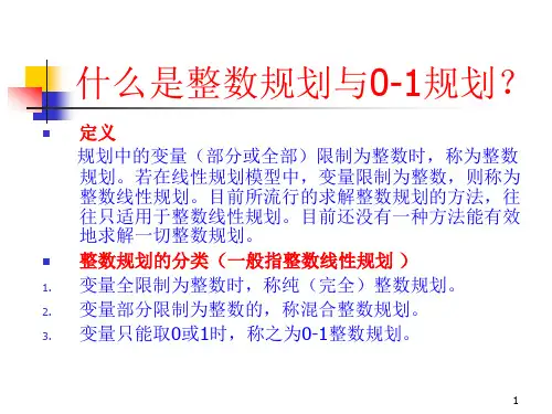 整数规划与01规划