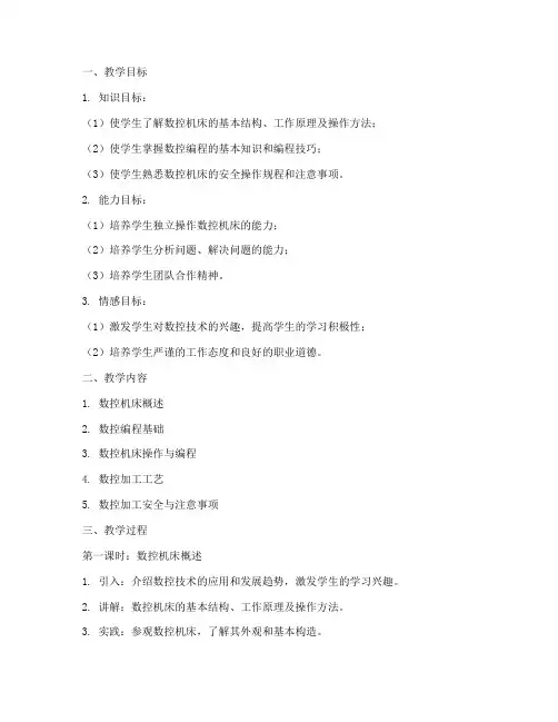 数控实训报告教案