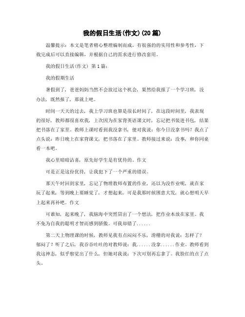 我的假日生活(作文)(20篇)精选范文