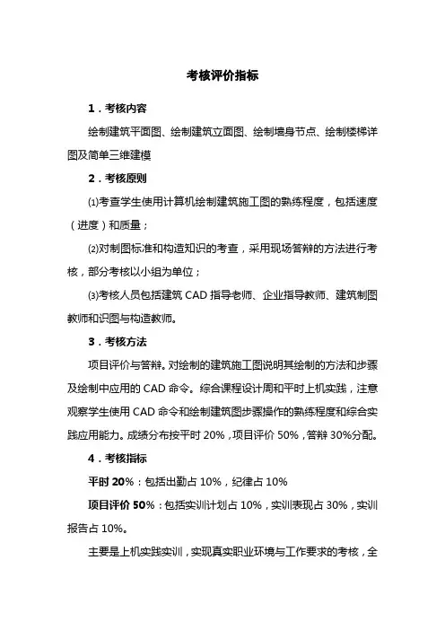 《建筑CAD》考核方式