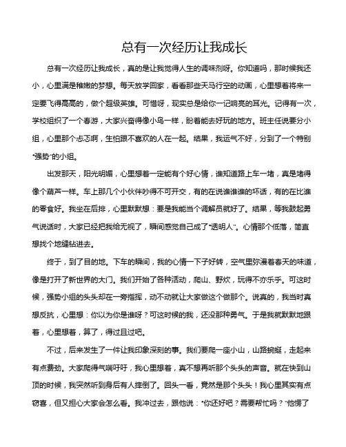 总有一次经历让我成长