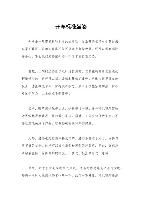 开车标准坐姿