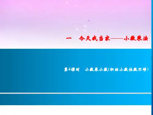 五年级上册数学习题课件-1 第4课时 小数乘小数(积的小数位数不够)｜青岛版(共9张PPT)