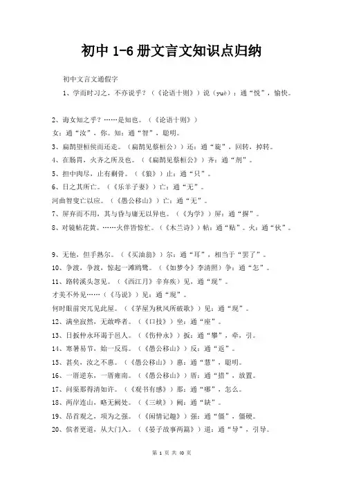 《初中语文全部文言文知识点归纳整理》---杨顺国