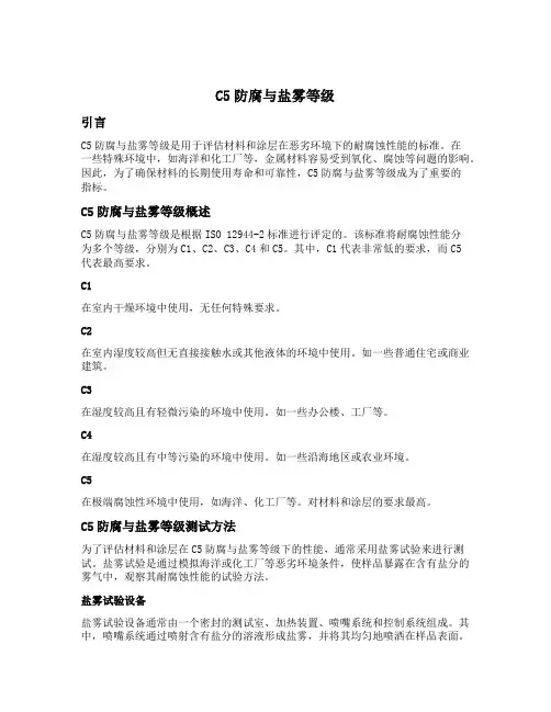 c5防腐与盐雾等级