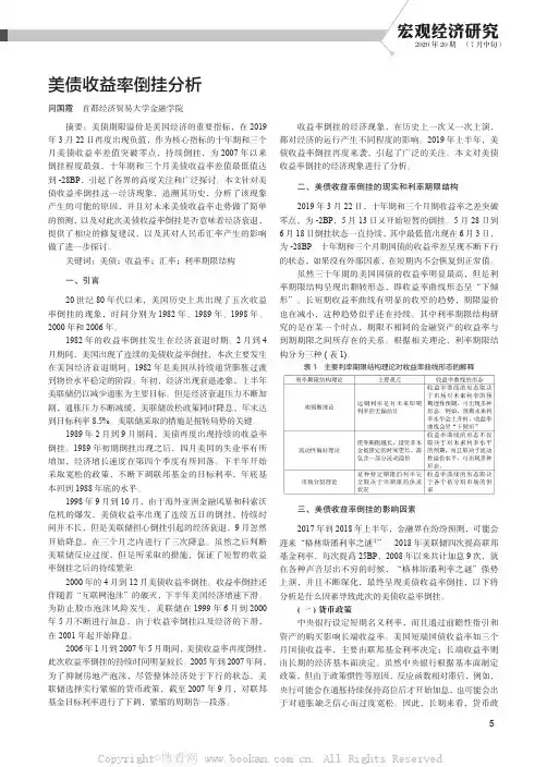 美债收益率倒挂分析