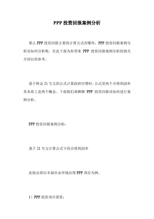 PPP投资回报案例分析.doc