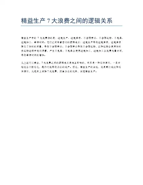 精益生产7大浪费之间的逻辑关系