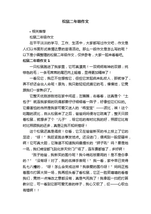 松鼠二年级作文