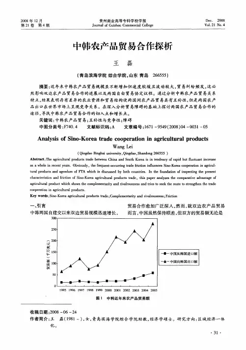 中韩农产品贸易合作探析