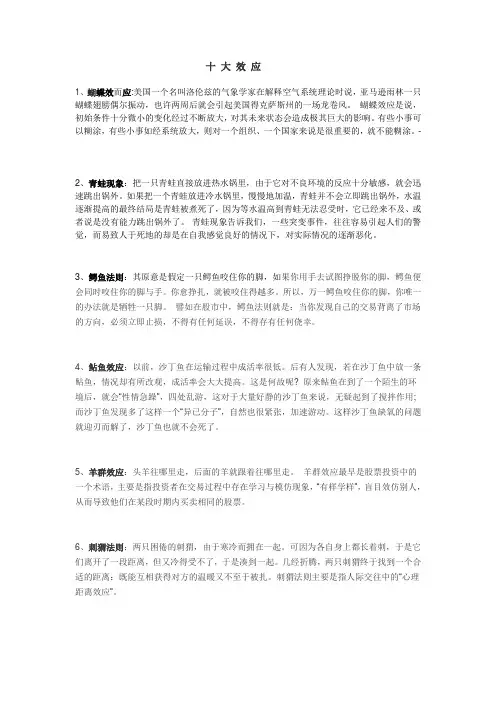 十 大 效 应