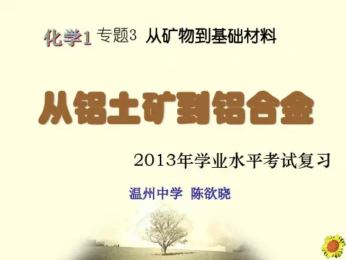 从铝土矿制备铝的工艺流程图NaAlO2溶液Al(OH)