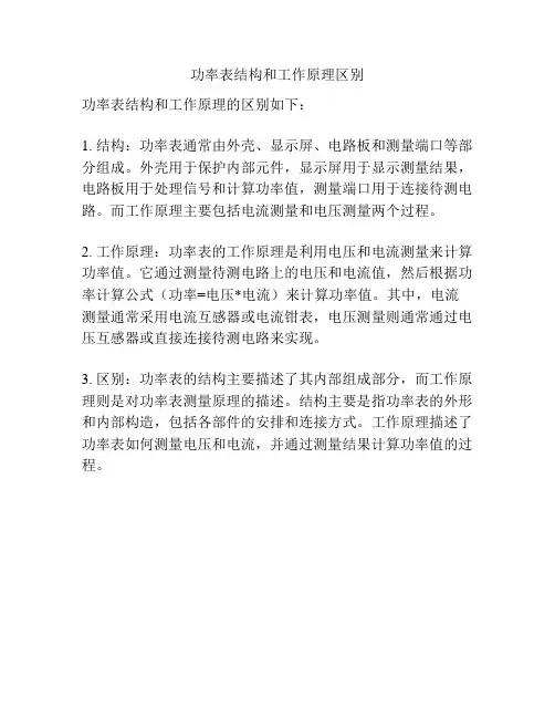 功率表结构和工作原理区别