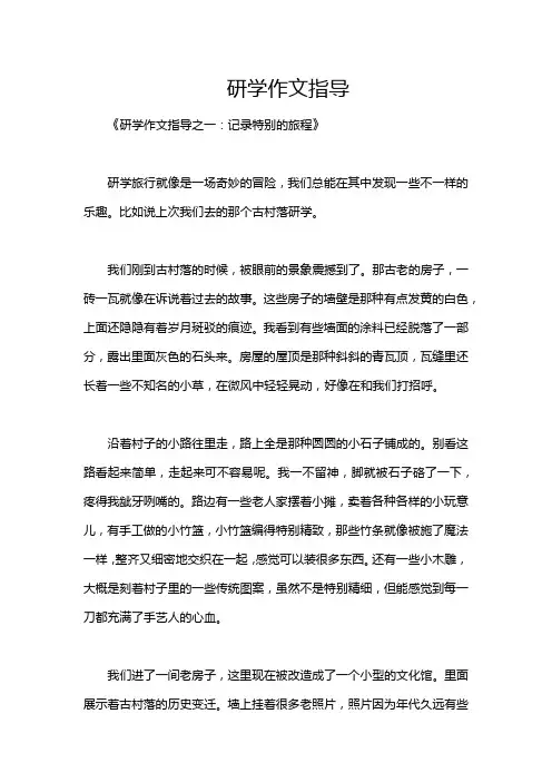 研学作文指导