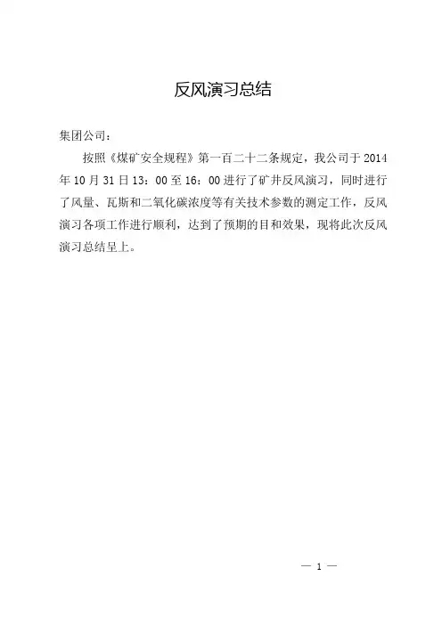 反风演习总结
