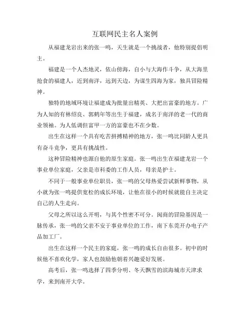 互联网民主名人案例