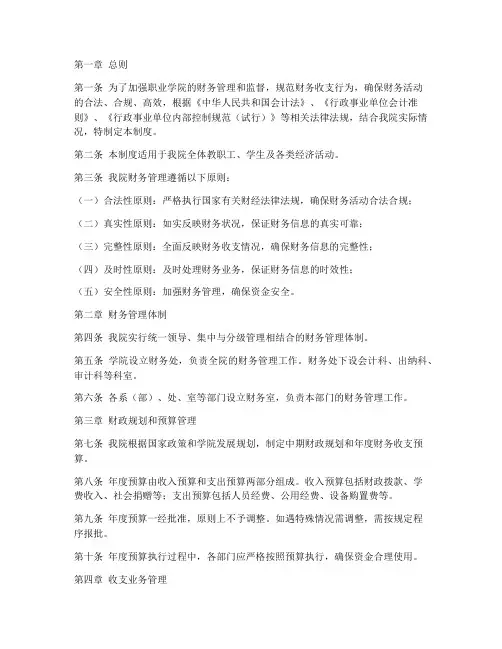 职业学院财务管理制度