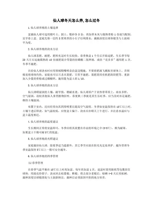 仙人球冬天怎么养,怎么过冬