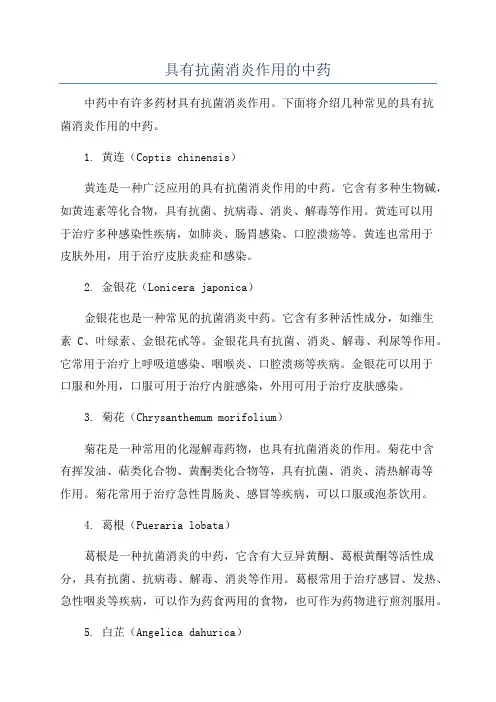 具有抗菌消炎作用的中药