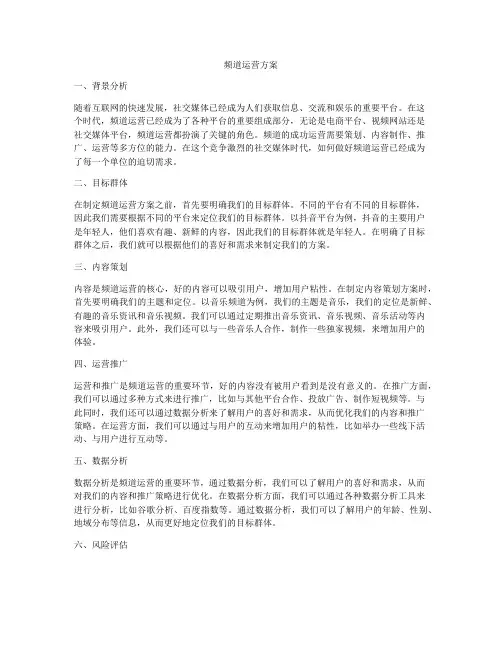 频道运营方案