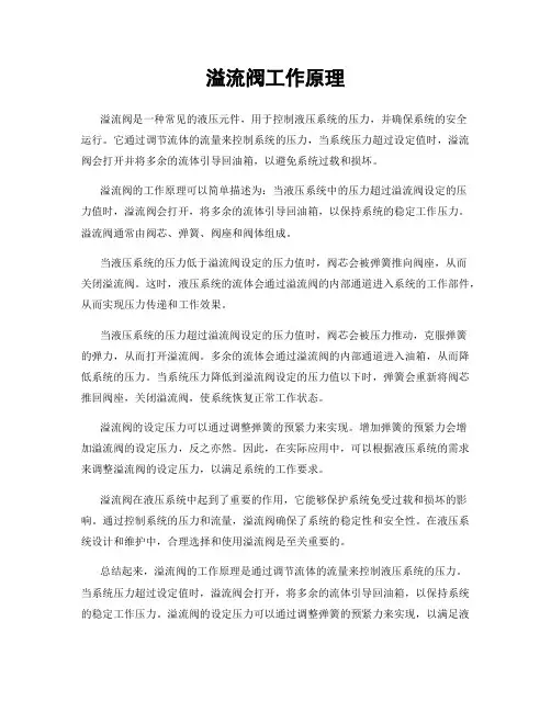 溢流阀工作原理