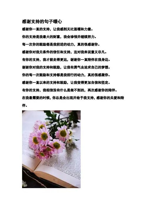 感谢支持的句子暖心