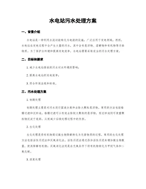 水电站污水处理方案