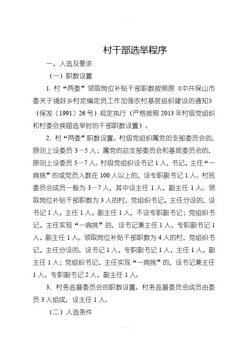 村干部选举程序