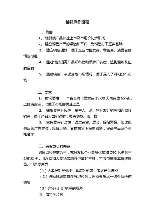 铺货操作流程