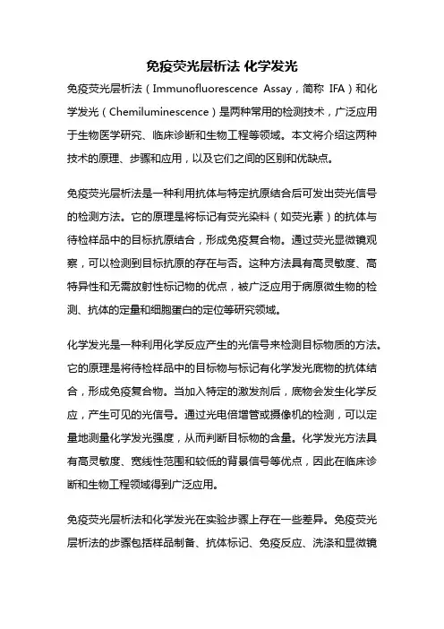 免疫荧光层析法 化学发光