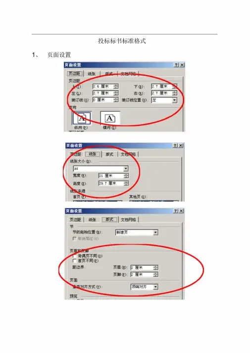 标书标准格式