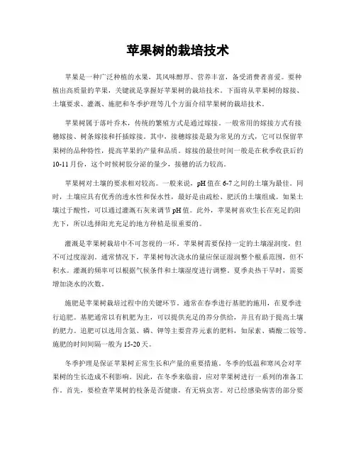 苹果树的栽培技术