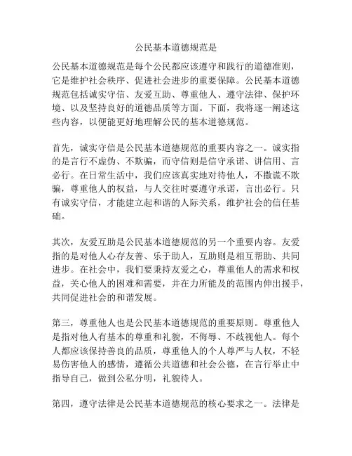 公民基本道德规范是
