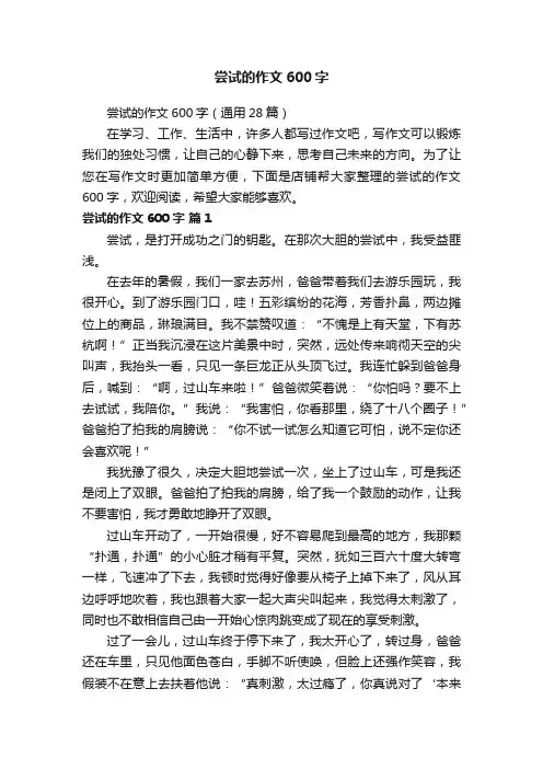 尝试的作文600字