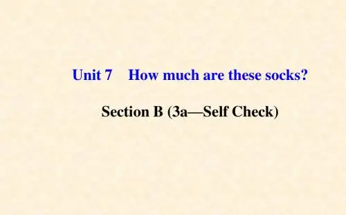 2014年秋七年级英语上册 Unit 7 How much are these socks？Section B(3a—Self Check)人教新目标版