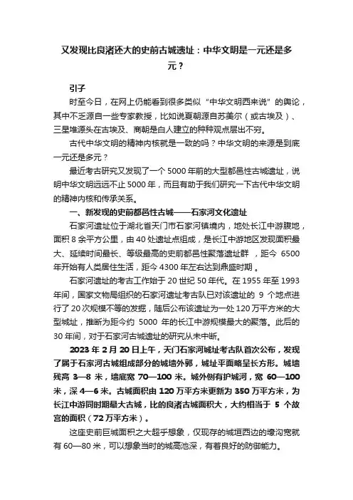 又发现比良渚还大的史前古城遗址：中华文明是一元还是多元？
