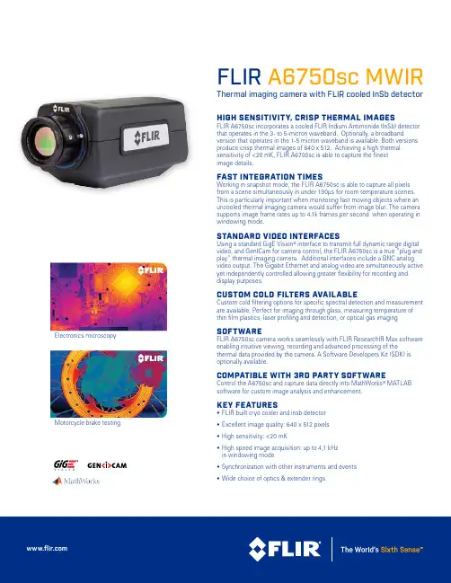 FLIR A6750sc MWIR 高敏感度微波红热成像相机说明书