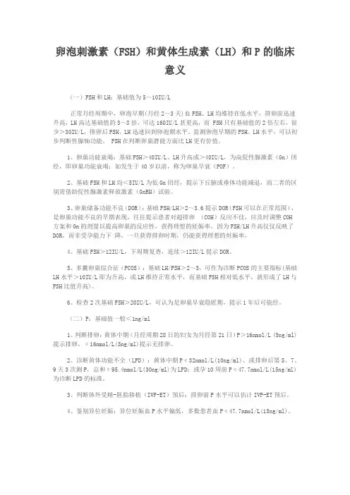 卵泡刺激素(FSH)和黄体生成素(LH)和P的临床意义