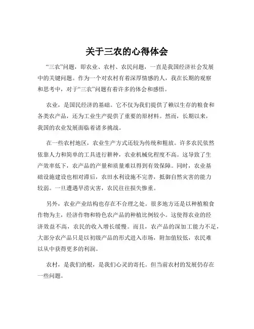 关于三农的心得体会