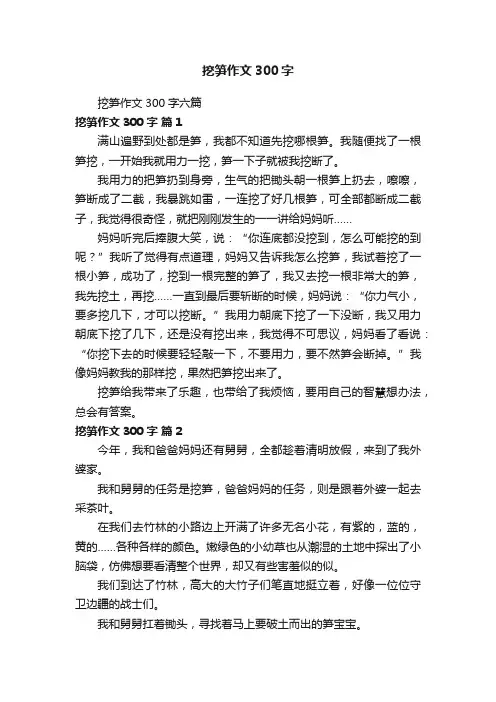 挖笋作文300字六篇
