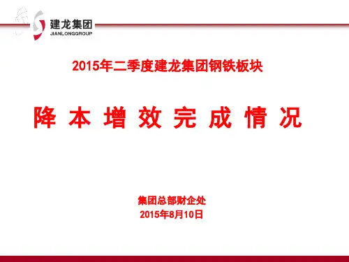 2015年二季度各公司降本增效整体情况