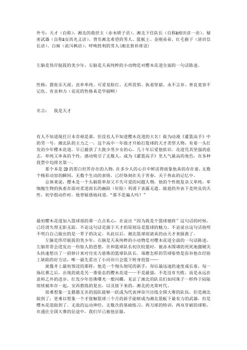 樱木花道必杀技