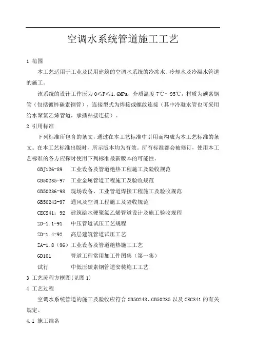 空调水系统管道施工工艺要点