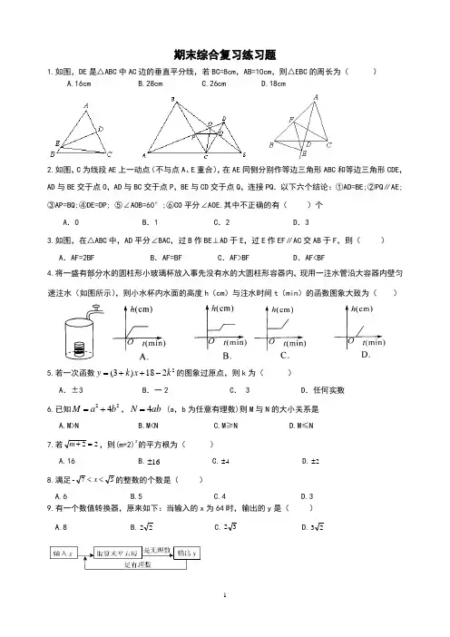 精品 八年级数学上册 期末综合复习练习题